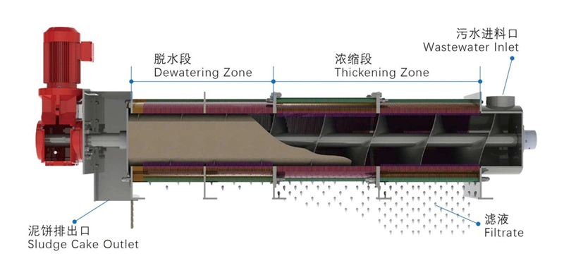 Top Manufacturer Screw Conveyor System for Sludge Dewatering