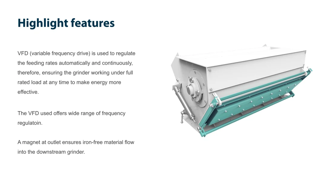 Wheat, Paddy, Rice, Corn, Soybean etc. Grain Material Variable Frequency Impeller Feeder with Magnet for Grinding Equipment